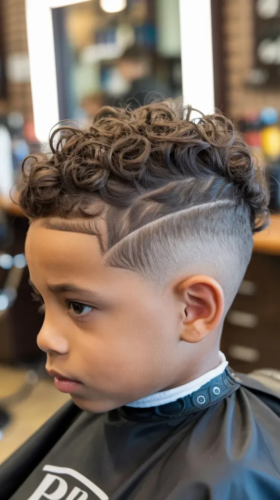 High Skin Fade Curly Faux Hawk