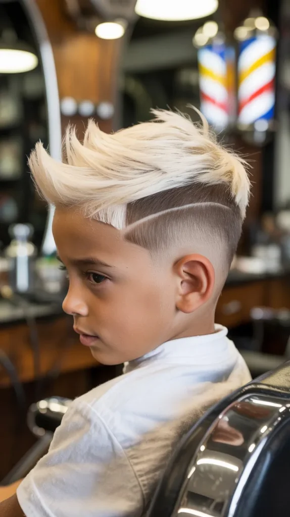  Platinum Highlight Faux Hawk Fade