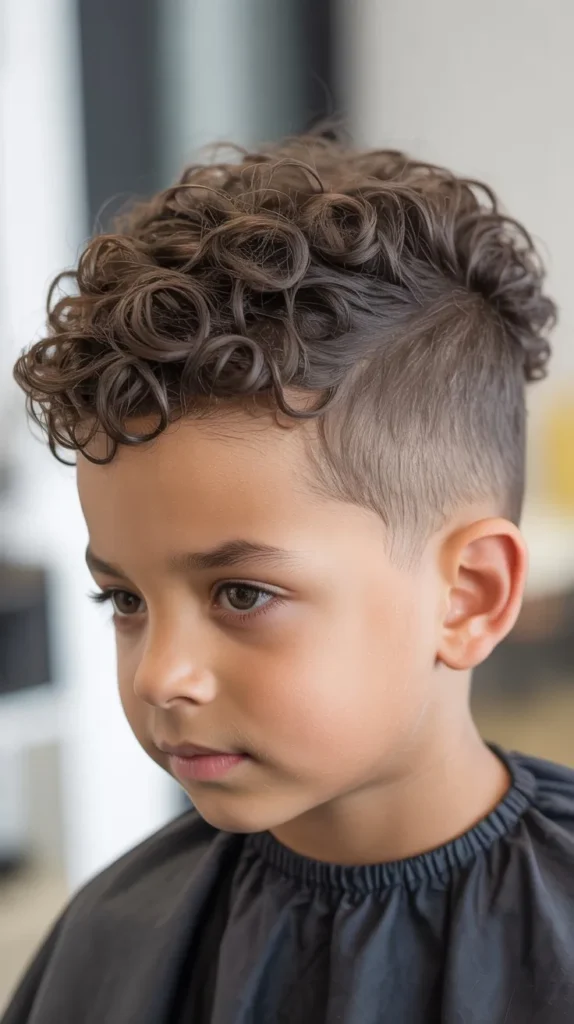 Curly Hair Fade Faux Hawk