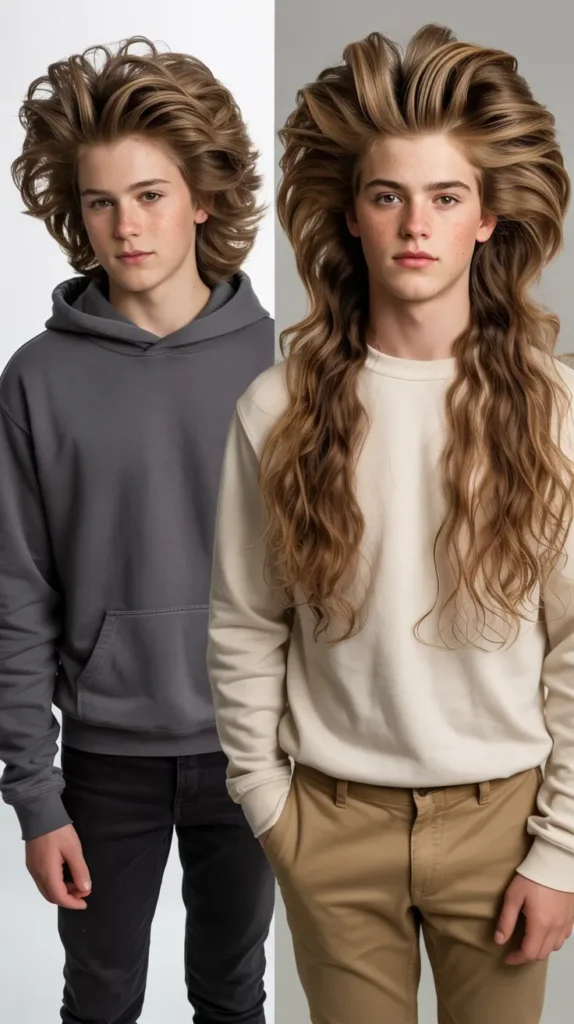 Volumized Long Middle Part with Blow-Dry Technique