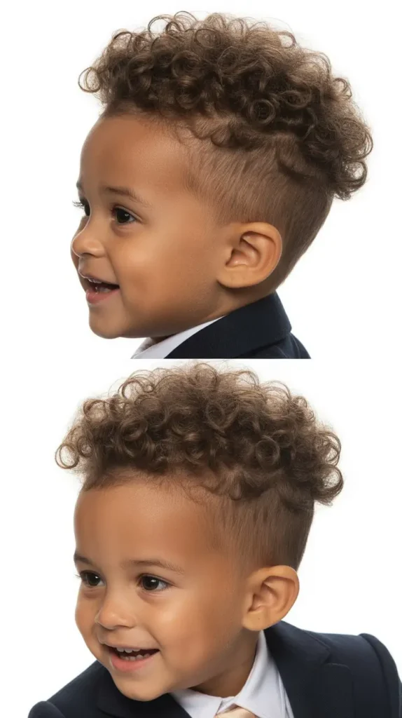 3. Curly Pompadour for Little Gentlemen