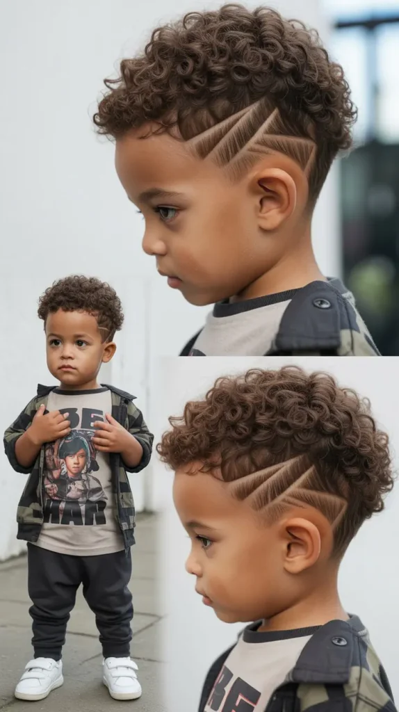 The Curly Textured Crop with Design