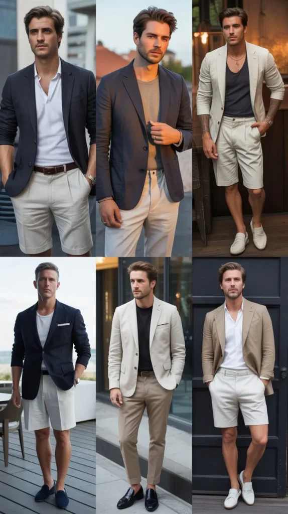 Lightweight Blazer with T-Shirt and Shorts