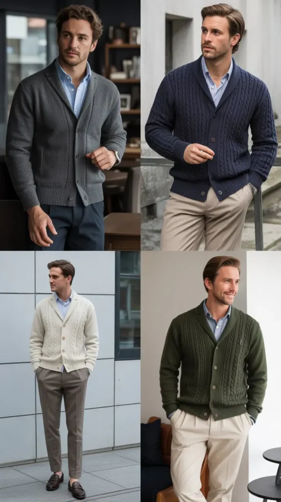 Knit Cardigan with Trousers