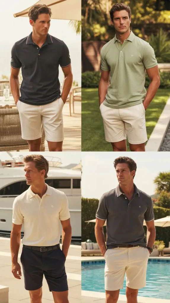 Polo Shirt with Tailored Shorts