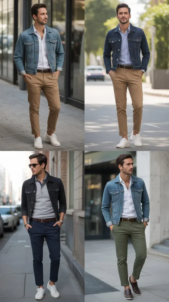 Denim Jacket with Chinos