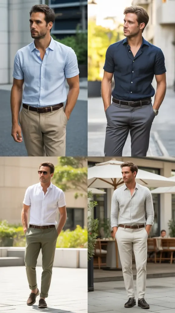 Short Sleeve Shirt with Trousers