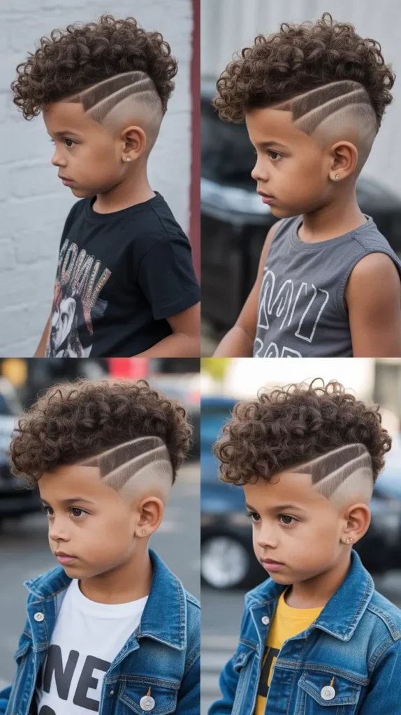 Modern Curly Boy Mohawk Faux Hawk Blend