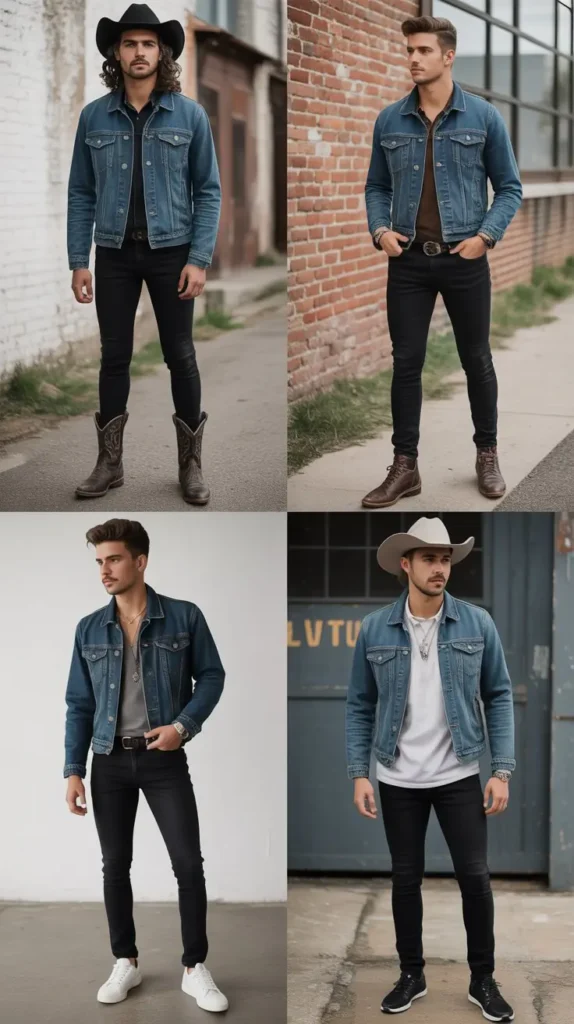 Denim Jacket with Black Jeans