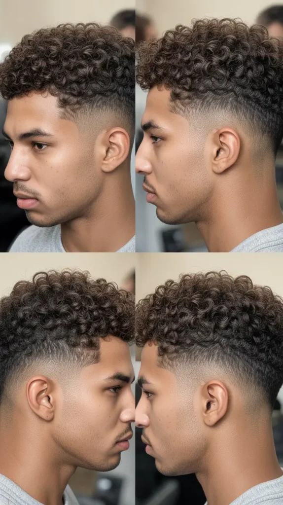 Medium Curly Fade
