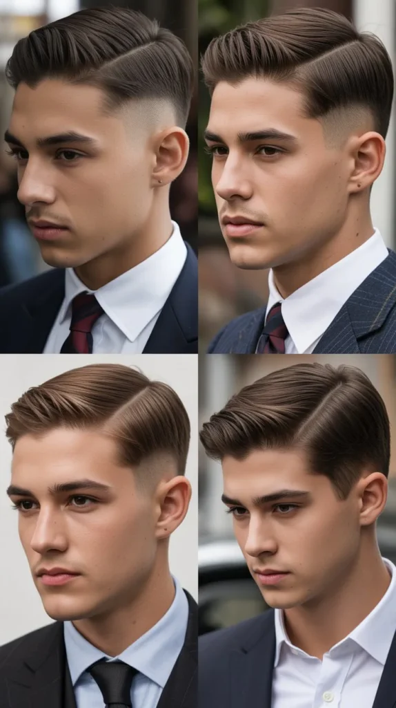 Mid Fade with Side Part
