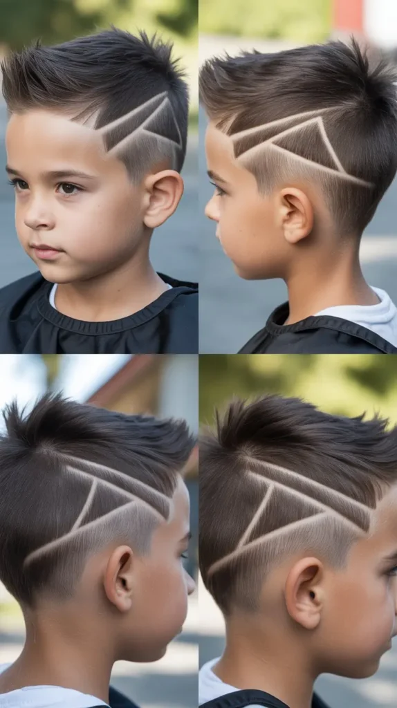 Short Faux Hawk with Double Razor Lines