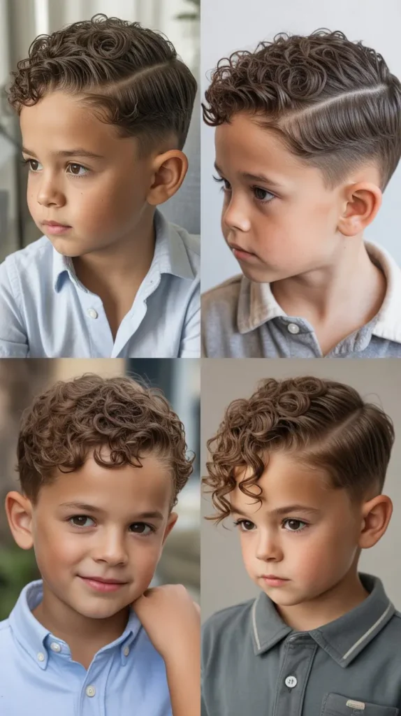 Side-Part Curly Haircut