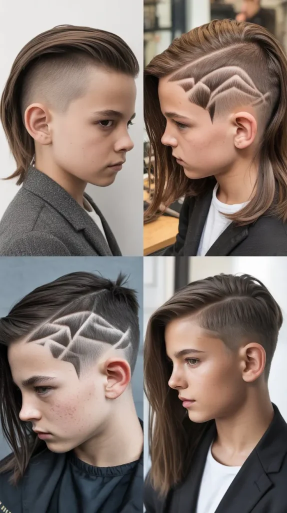 Straight Hair with Side Undercut Design