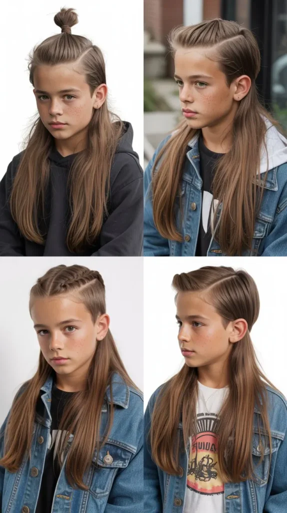 Straight Hair with Half-Up Style