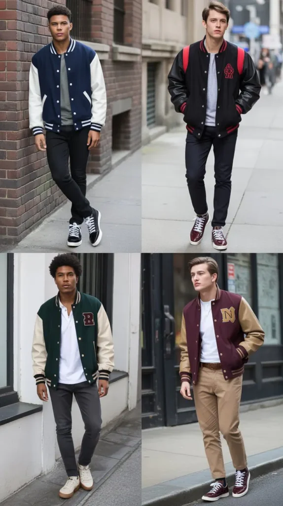 Varsity Jacket with Sneakers