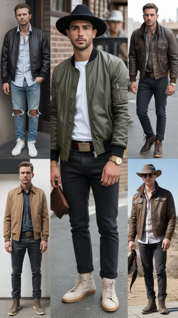 . Bomber Jacket with Sneakers