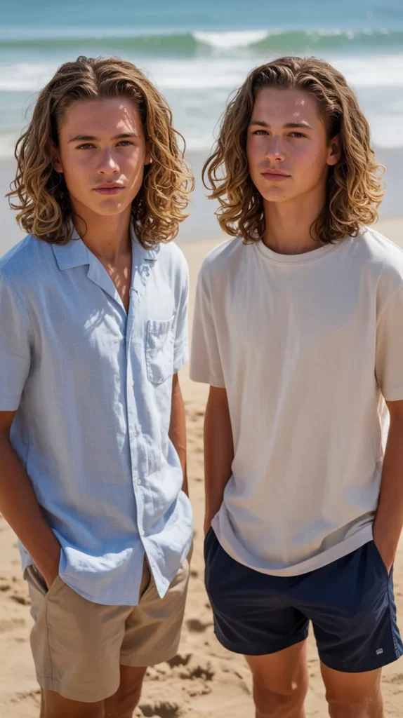Wavy Long Middle Part with Beach Vibes