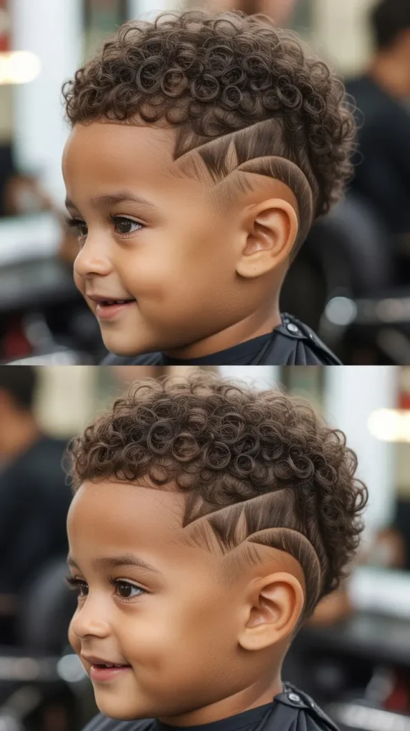 11. Burst Fade with Curly Top