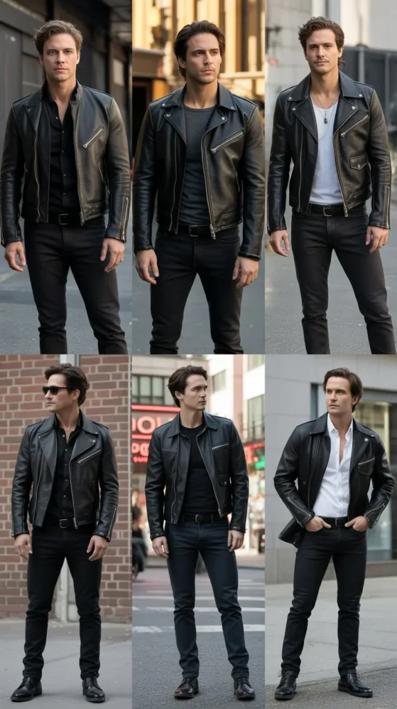 Leather Jacket With Dark Jeans