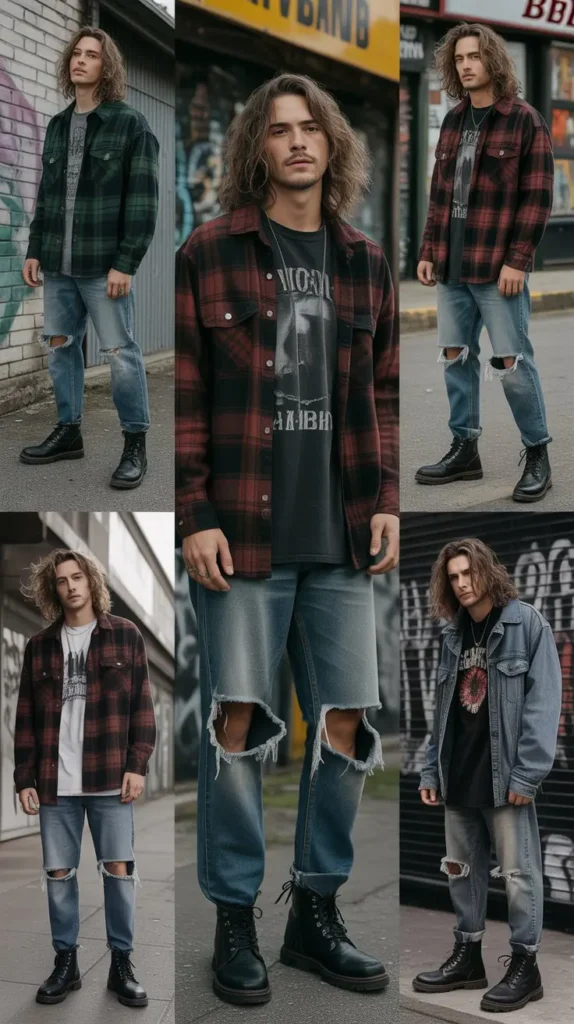 Grunge Flannel Shirt Style