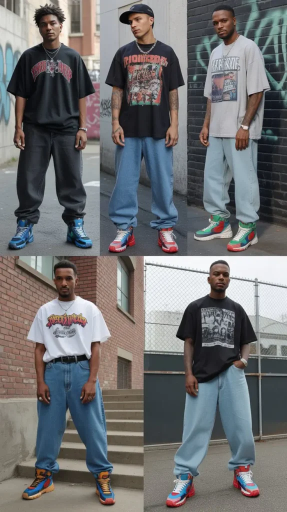 Baggy Jeans with Graphic Tee
