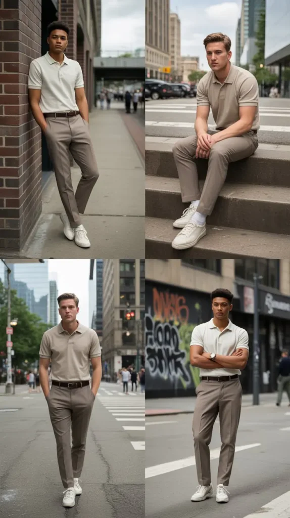 Polo Shirt with Slim Fit Trousers