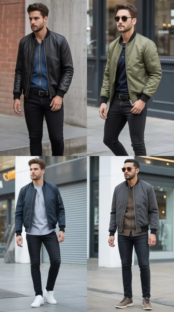 Bomber Jacket With Slim Jeans