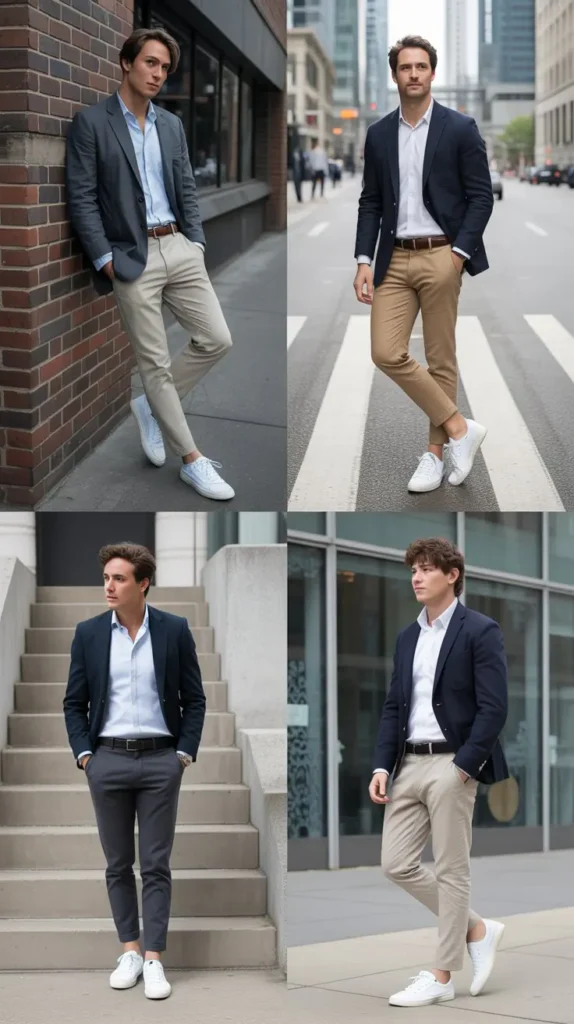 Casual Suit with Sneakers