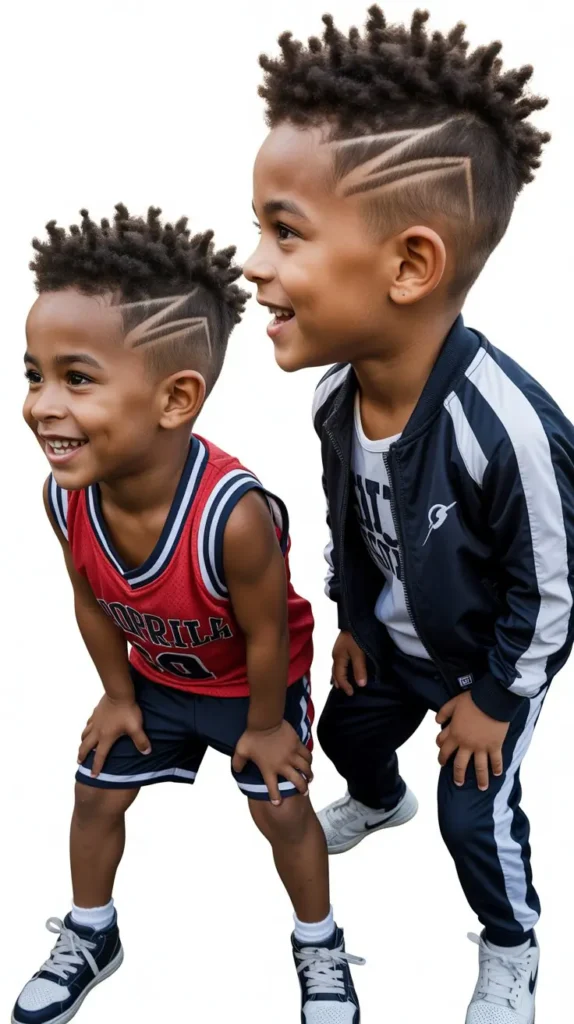 Faux Hawk with Lightning Bolt Lines