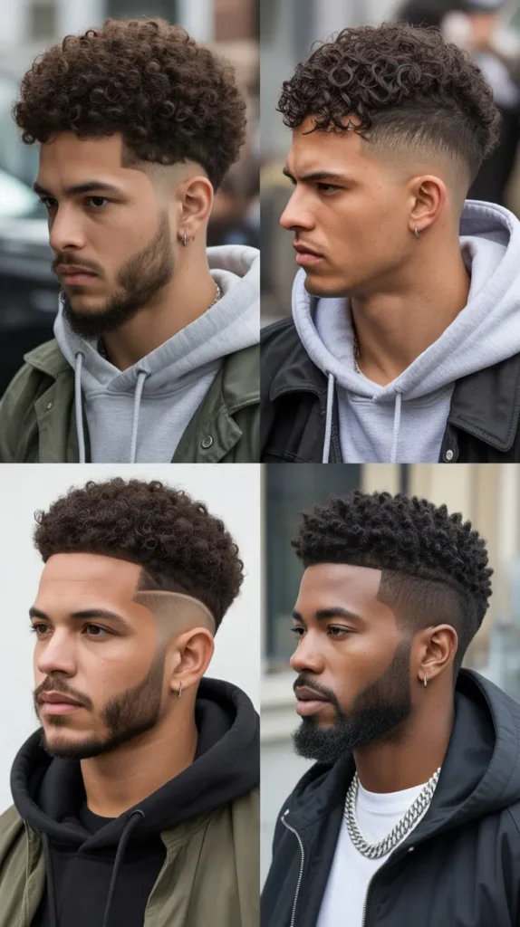 Curly High Top Fade