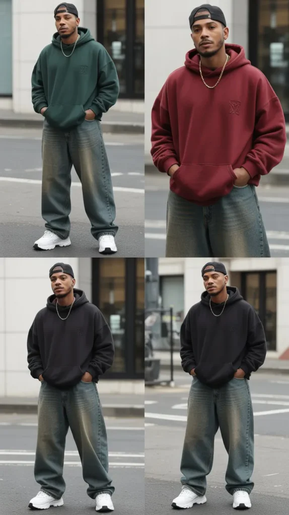 Baggy Jeans and Hoodie Combo