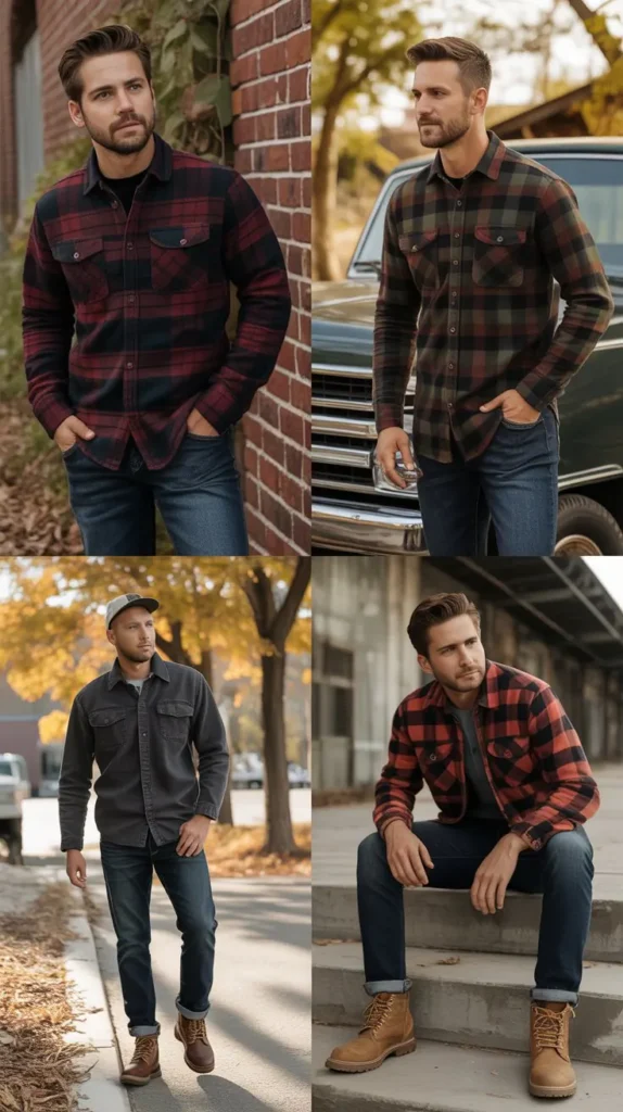 Flannel Shirt with Dark Jeans
