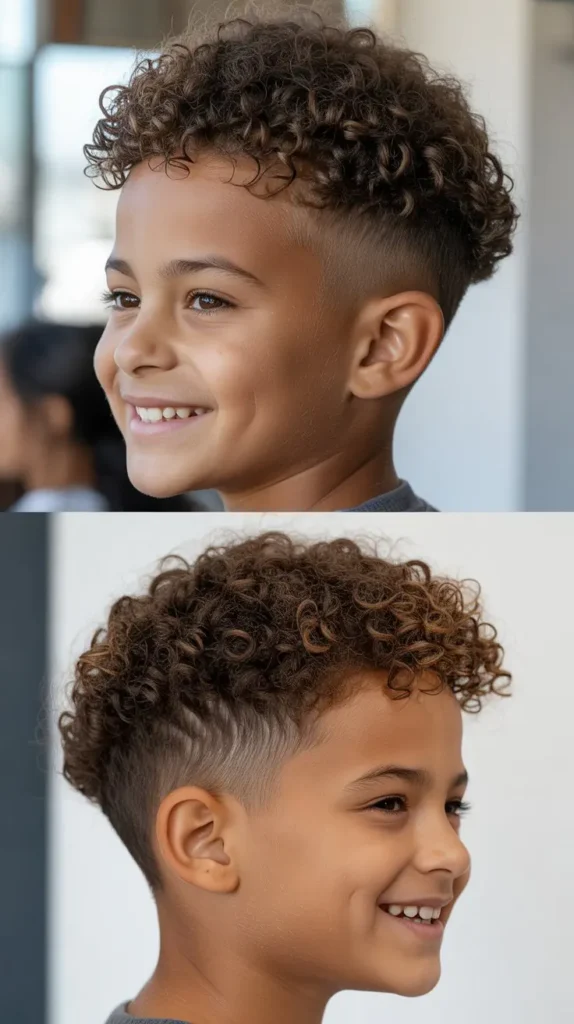 13. Curly Top with Fade