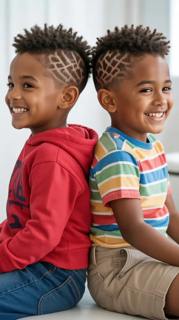 Faux Hawk with Heart Lines