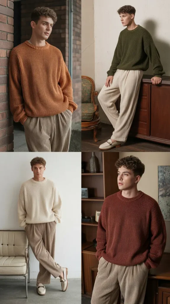  Oversized Sweater with Loose Trousers