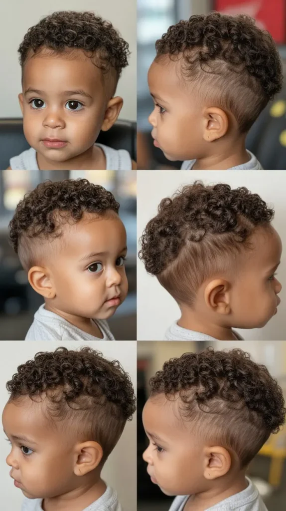  Curly Temple Fade