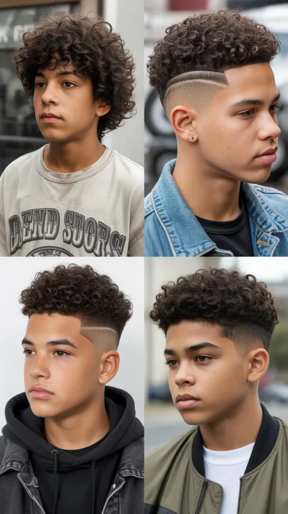  Curly Top Fade