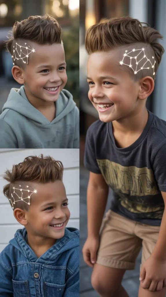 Faux Hawk with Star Pattern Lines