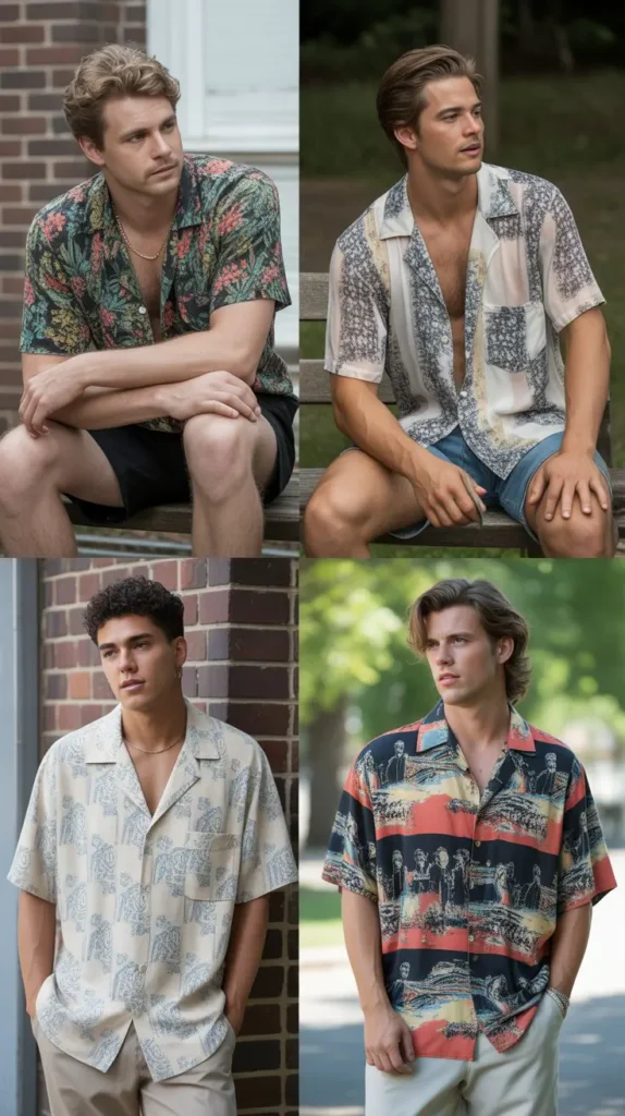  Printed Short Sleeve Shirt Style