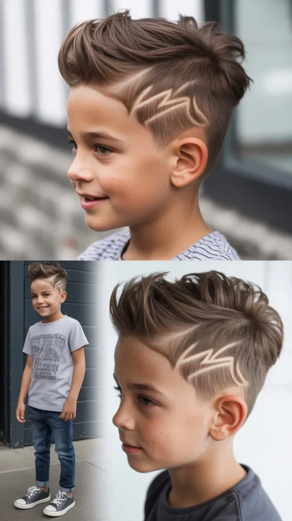 Faux Hawk with Script or Letter Lines