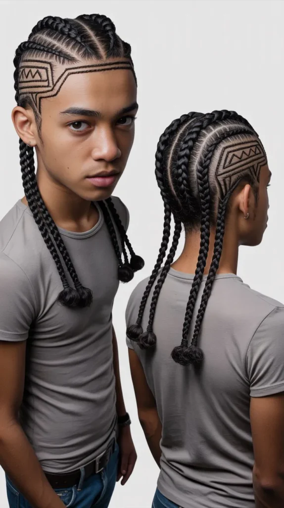 Cornrows with Design