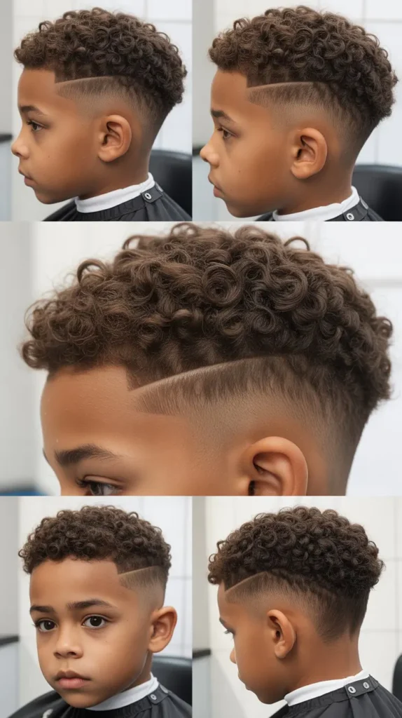 Curly Temple Fade