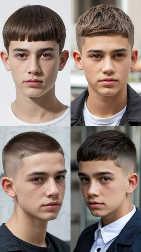  Caesar Cut Straight Hair