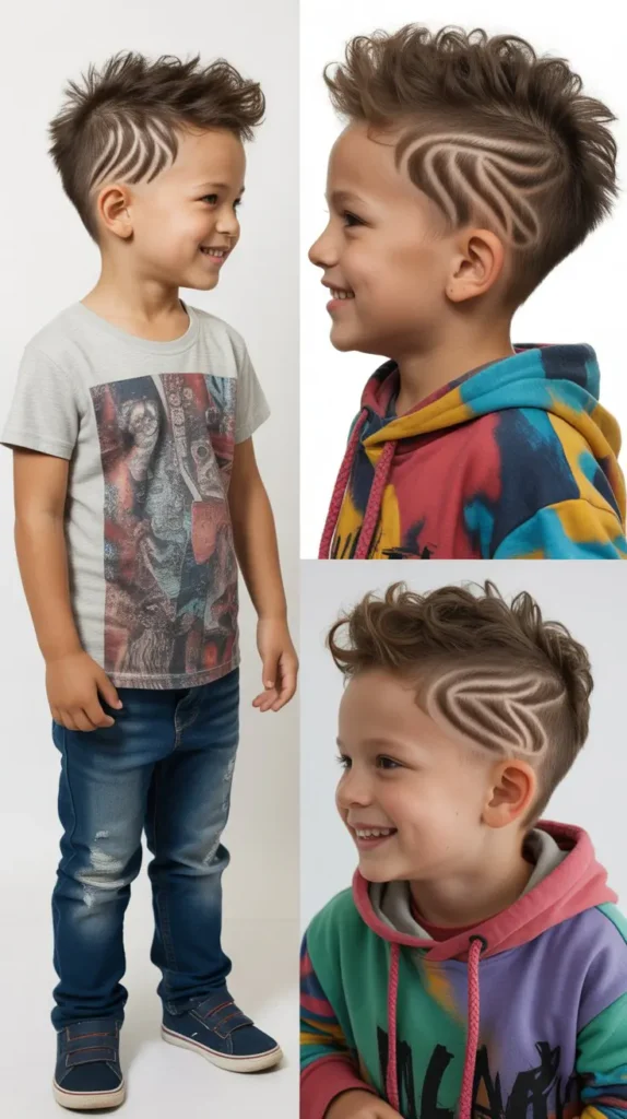  Faux Hawk with Abstract Artistic Lines