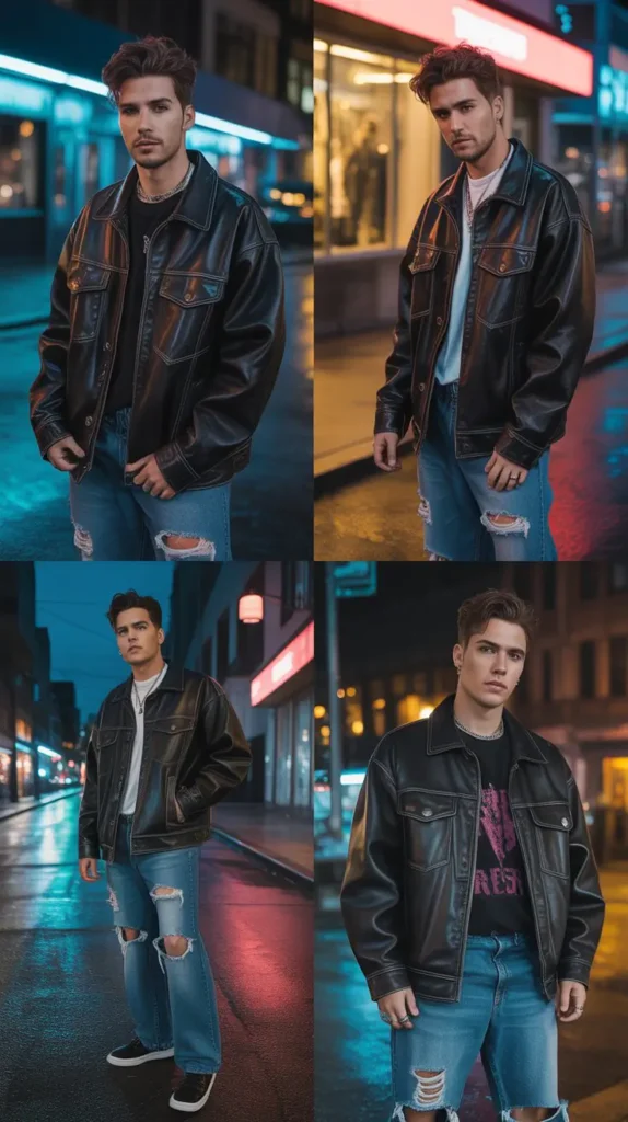  Leather Jacket Streetwear Style