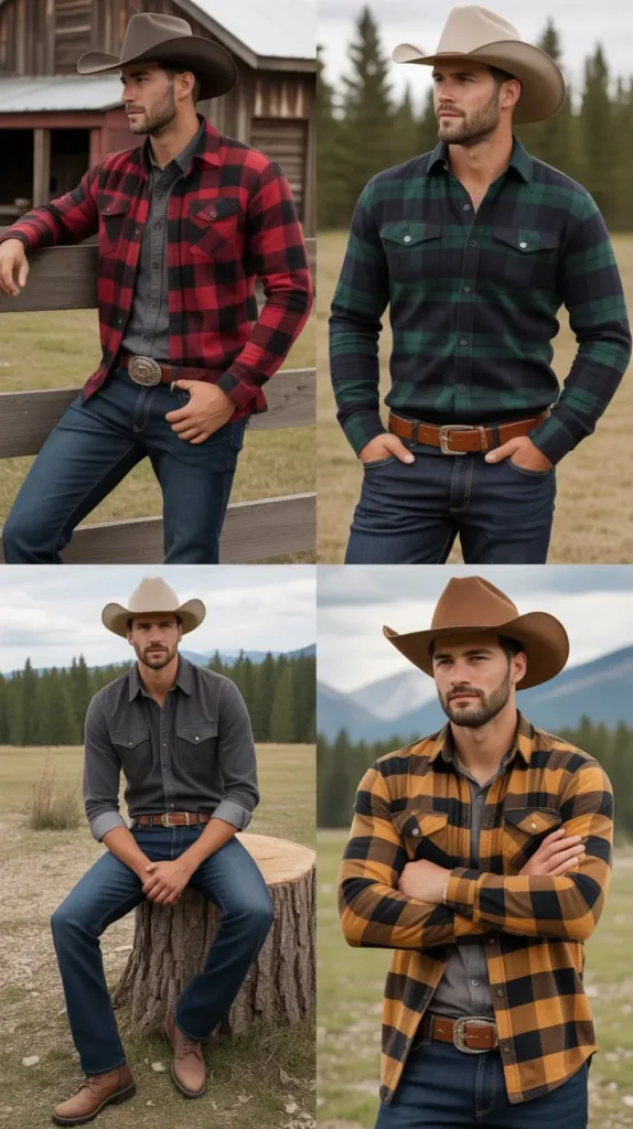  Flannel Shirt with Denim