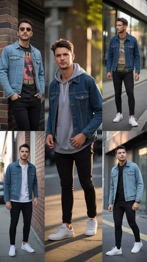 Denim Jacket with Black Jeans