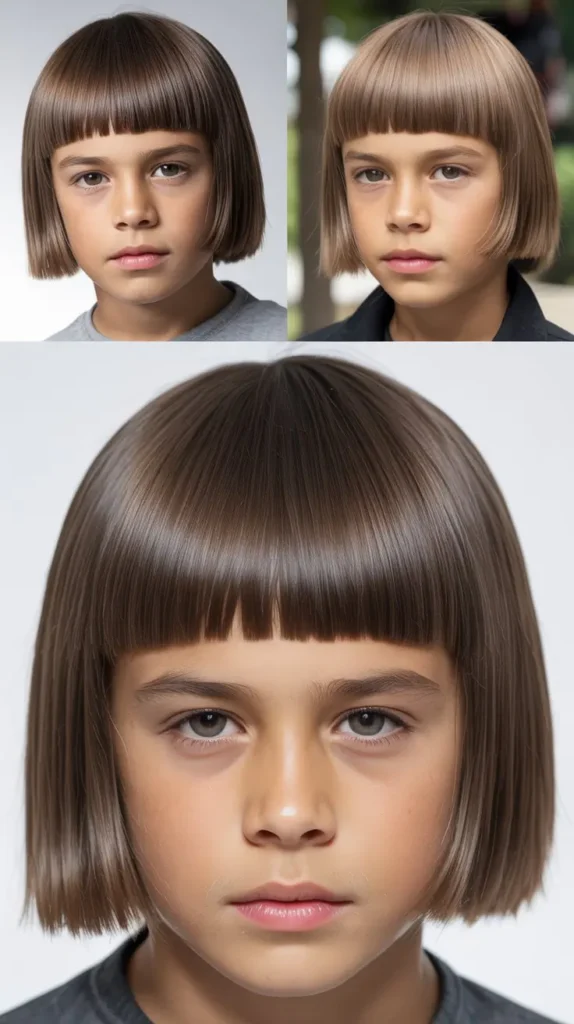 Straight Hair with Blunt Cut Ends