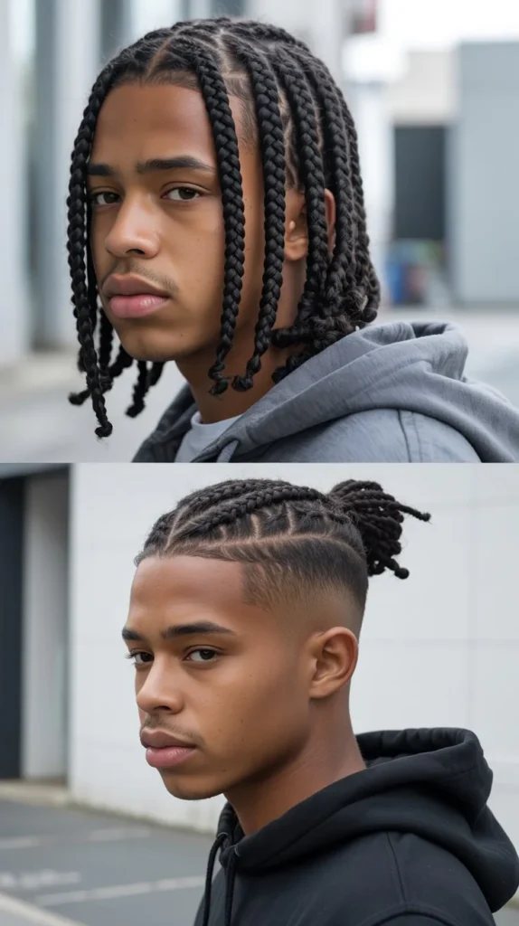 Box Braids with Fade
